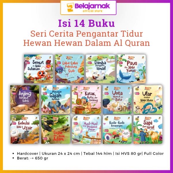 Buku 14 Hewan dalam Al Quran dongeng pengantar tidur islami balita kisah 25 Nabi terbitan Ziyadbooks