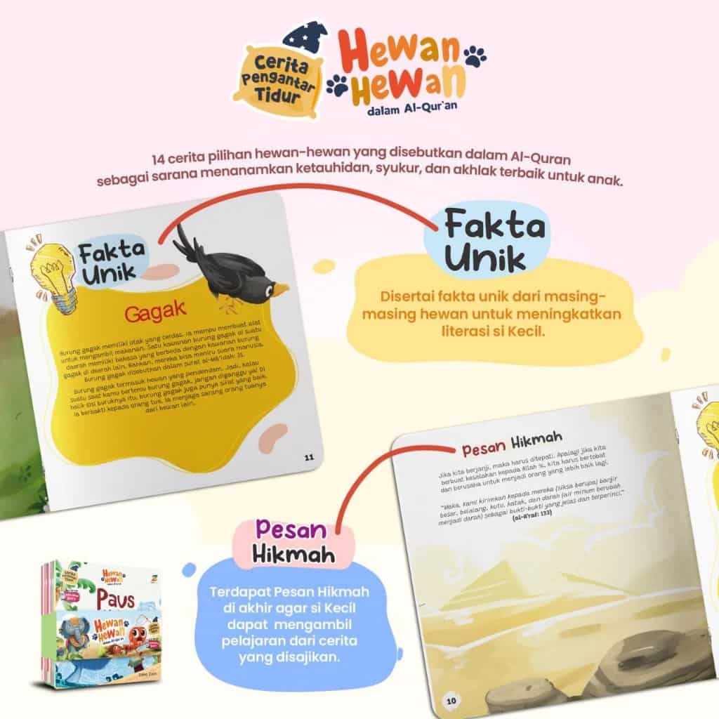 Cerita pengantar tidur hewan-hewan dalam Alquran fakta unik