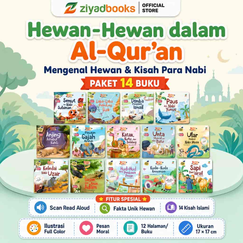Paket 14 Buku Hewan-hewan dalam Al Quran; Mengenal Hewan dan Kisah Para Nabi